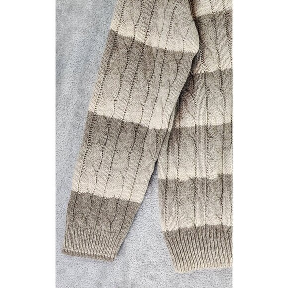 Joseph Abboud Sweater Mens Large Brown Wool Blend Casual Dad Made In Italy - Picture 9 of 11